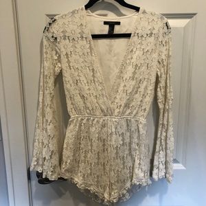 Long Sleeve White Romper - Forever 21